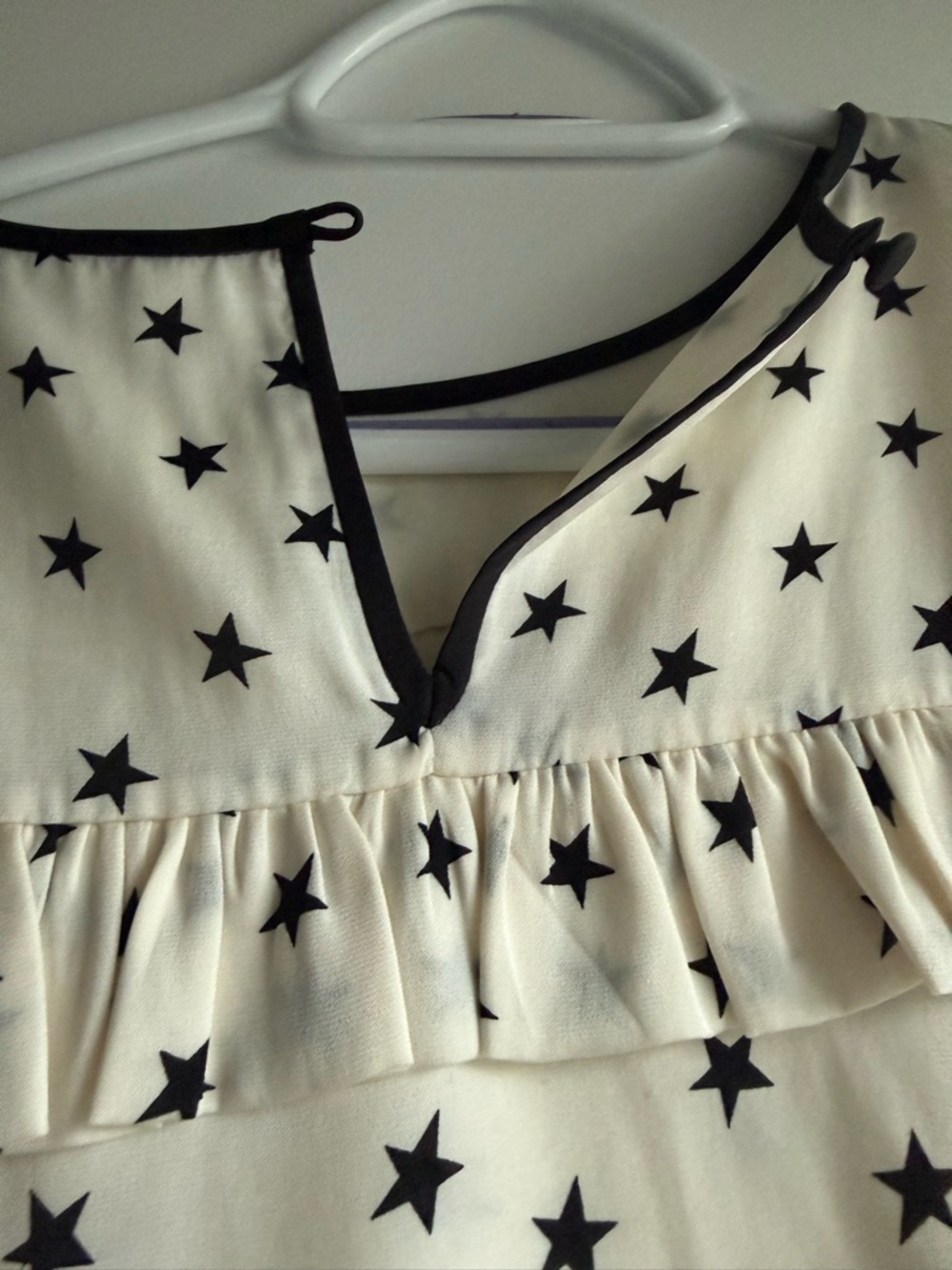 J Crew silk Star-Print Ruffle Blouse - Picture 4 of 6